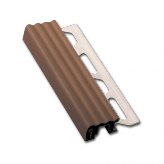 13 MM BASAMAK PROFILI -PVC BANTLI GRI